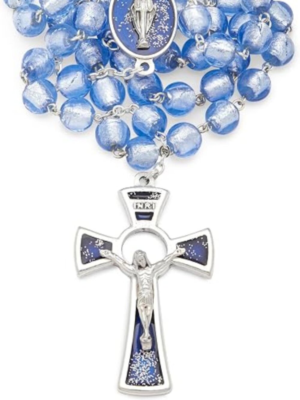 Mondo Cattolico Rosary Beads Catholic Vatican, Venetian Glass Virgin Mary
